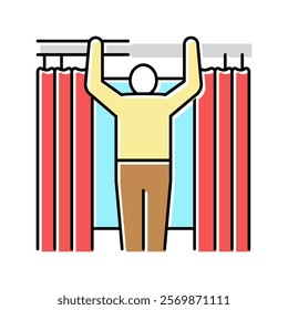 curtains fitting color icon vector. curtains fitting sign. isolated symbol illustration