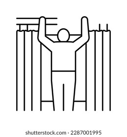 curtains fitting line icon vector. curtains fitting sign. isolated contour symbol black illustration