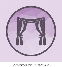 curtains for home windows, vector logo icon