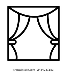 diseño de iconos de cortinas en estilo relleno y contorneado