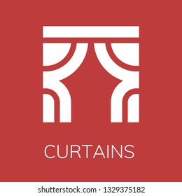  Curtains icon. Editable  Curtains icon for web or mobile.