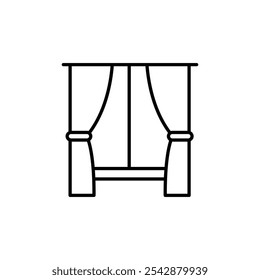 Curtains icon. filled and line stroke icons