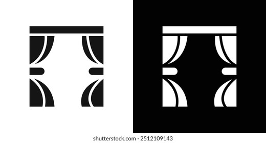 curtains icon Flat fill set collection