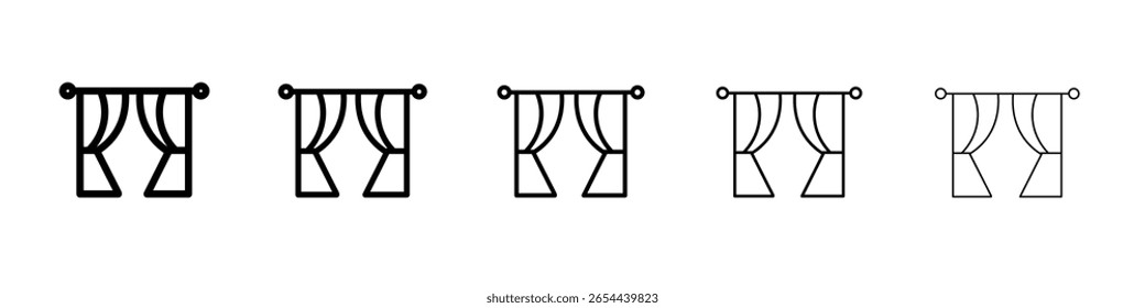 curtains icon flat illustration set logo