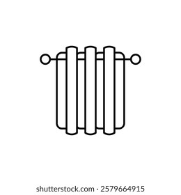 Curtains icon Flat simple outline