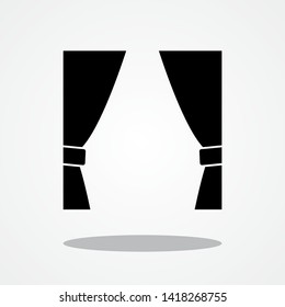 Curtains Icon with Gray Shadow