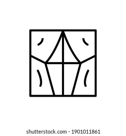 curtains icon line style vector for your web design