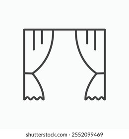 Curtains icon. line style vector icon.