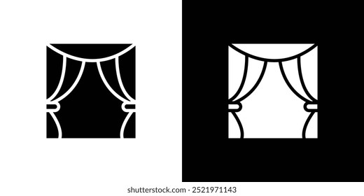 Conjunto de iconos de cortinas Ilustración vectorial