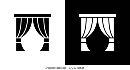 Curtains icon, simple flat style. for ui or ux designs