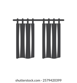 Curtains icon Simple thin line flat symbol