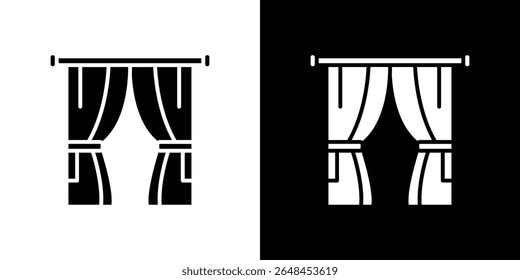 Curtains icon symbol collection. Flat vector stock illustration.