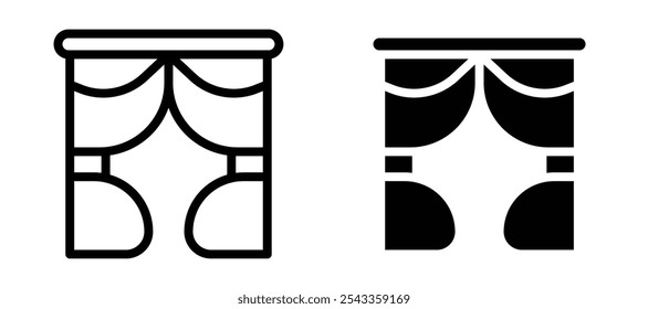 Curtains icon symbol collection on white background.