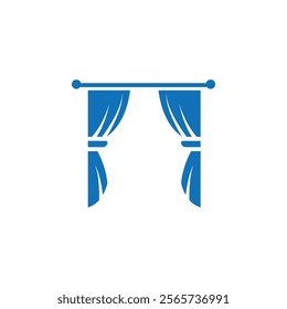 Curtains icon Thin line illustration set