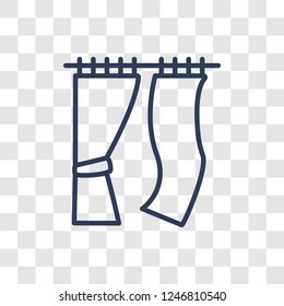 Curtains icon. Trendy linear Curtains logo concept on transparent background from Furniture and Household collection
