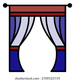 Plantilla de diseño de Vector de iconos de cortinas simple y moderna