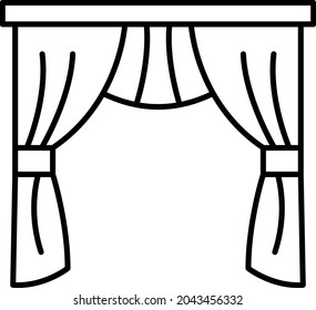 Curtains icon vector image. Can also be used for web apps, mobile apps and print media.