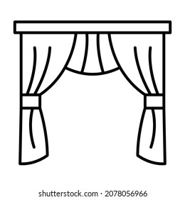 Curtains icon vector image. Can also be used for web apps, mobile apps and print media.