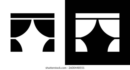 Curtains icons vectors set in solid style.