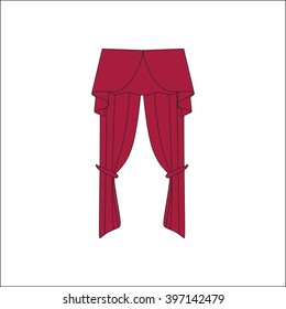  curtains Interior design sketch. 