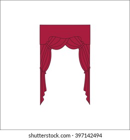  curtains Interior design sketch. 