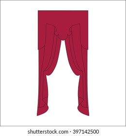  curtains Interior design sketch. 