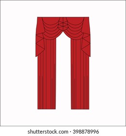  curtains Interior design sketch. 