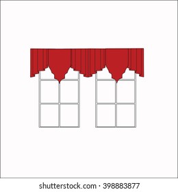  curtains Interior design sketch. 