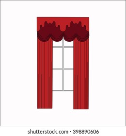  curtains Interior design sketch.