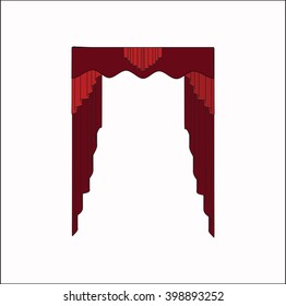  curtains Interior design sketch. 