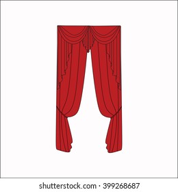 curtains Interior design sketch.