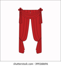 curtains Interior design sketch. 