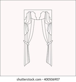 curtains Interior design sketch.