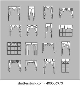curtains Interior design sketch. 