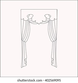 curtains Interior design sketch.