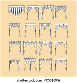 curtains Interior design sketch. 