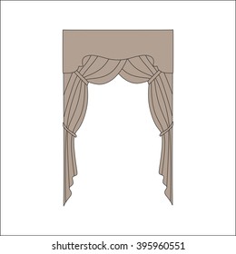 curtains. curtains Interior design sketch. interior decoration