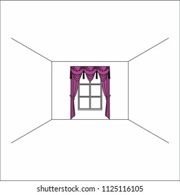 curtains in the interior of the window.