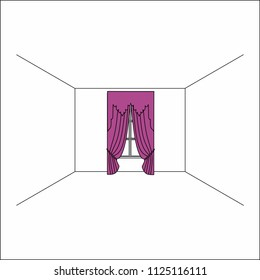 curtains in the interior of the window.
