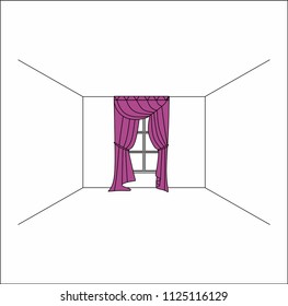 curtains in the interior of the window.