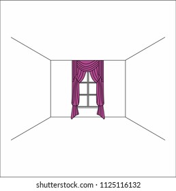 curtains in the interior of the window.