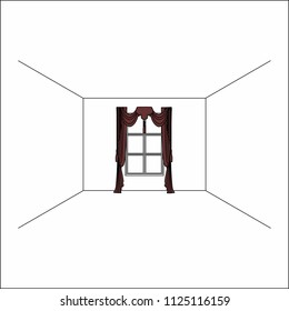curtains in the interior of the window.