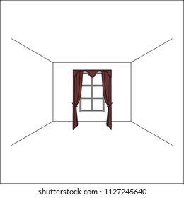 . curtains in the interior of the window.