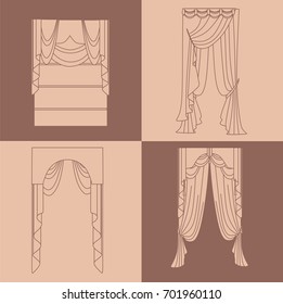  curtains . lambrequin. classic curtains .