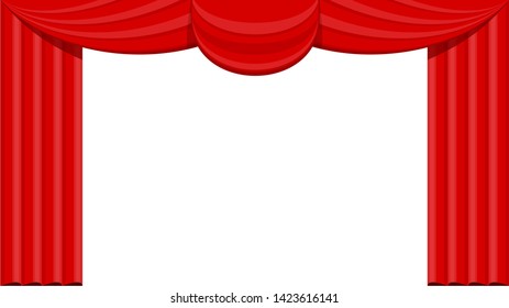 Curtains Lambrequins On Stage Theater Concert Stock Vector (Royalty ...