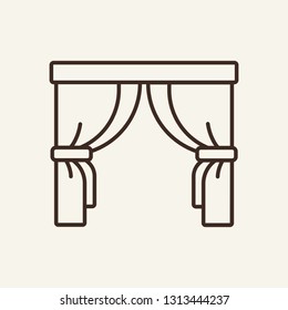Curtains line icon. Window textile on white background. Vector illustration can be used for design, interior, home