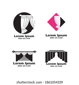 Curtains logo icon Vector illustration.
