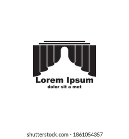 Curtains logo icon Vector illustration.
