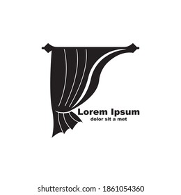 Curtains logo icon Vector illustration.
