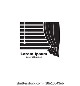 Curtains logo icon Vector illustration.
